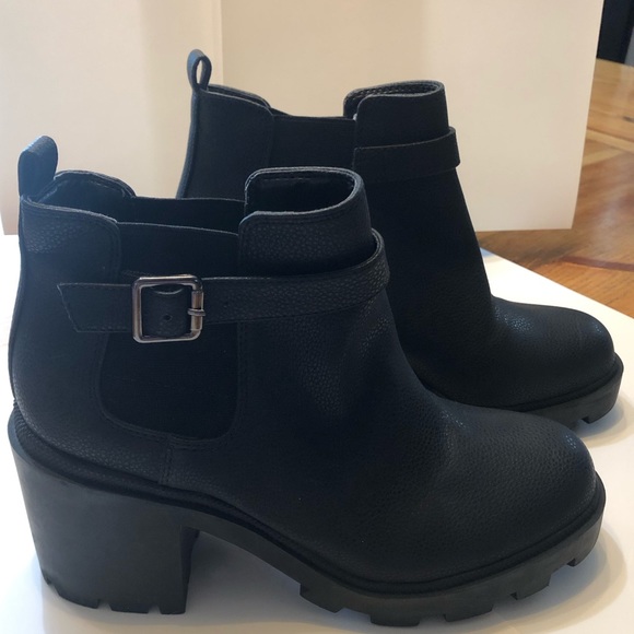 Boots with chunky heel size 9m women’s black MIX no 6 brand - Picture 7 of 9